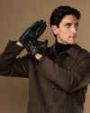Raye (black) - Men's classic driving gloves with elastic wrist & touchscreen feature