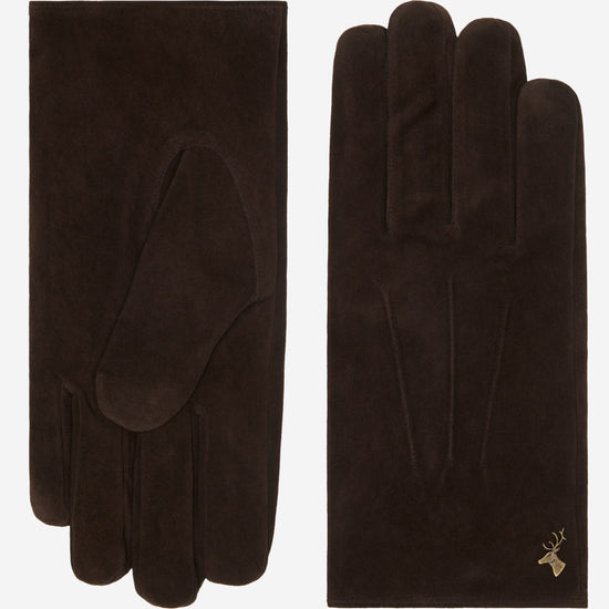 Rex (brown) - suede goatskin leather gloves with luxurious wool/cashmere lining  - Schwartz & von Halen - US - 2