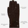Rex (brown) - suede goatskin leather gloves with luxurious wool/cashmere lining  - Schwartz & von Halen - US - 13