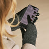 Riley (black) – Sheepskin leather gloves with knit cuff and touchscreen feature