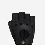 Robyn (black) – luxurious fingerless driving gloves made of American deerskin leather - Schwartz & von Halen - EU - 1