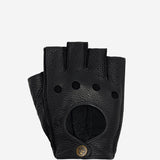 Robyn (black) – luxurious fingerless driving gloves made of American deerskin leather - Schwartz & von Halen - EU - 1