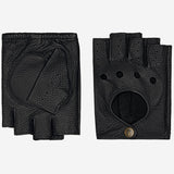 Robyn (black) – luxurious fingerless driving gloves made of American deerskin leather - Schwartz & von Halen - EU - 2