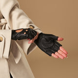 Robyn (black) – luxurious fingerless driving gloves made of American deerskin leather - Schwartz & von Halen - EU - 4