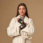 Robyn (black) – luxurious fingerless driving gloves made of American deerskin leather - Schwartz & von Halen - EU - 3