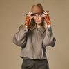 Robyn (cognac) – Luxurious women's fingerless driving gloves made of American deerskin leather