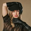 Rosemary (black) - Extra long gloves from lambskin leather with silk lining and touchscreen feature
