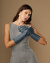 Rosemary Mid-forearm (grey) - Women's lambskin leather gloves with silk lining & touchscreen feature