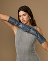 Rosemary Mid-forearm (grey) - Women's lambskin leather gloves with silk lining & touchscreen feature