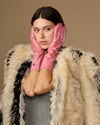 Rosemary Mid-forearm (pink) - Women's lambskin leather gloves with silk lining & touchscreen feature