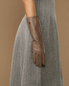 Rosemary Mid-forearm (taupe) - Women's lambskin leather gloves with silk lining & touchscreen feature