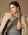 Rosemary Mid-forearm (taupe) - Women's lambskin leather gloves with silk lining & touchscreen feature