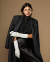 Rosemary Mid-forearm (white) - Women's lambskin leather gloves with silk lining & touchscreen feature
