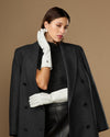 Rosemary Mid-forearm (white) - Women's lambskin leather gloves with silk lining & touchscreen feature