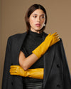 Rosemary Mid-forearm (yellow) - Women's lambskin leather gloves with silk lining & touchscreen feature