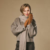 Roxanne (camel) - Women’s patchwork sheepskin gloves with warm sheep fur lining