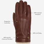 Columbus (brown) – luxurious deerskin (American deerskin) leather gloves with warm wool lining - Schwartz & von Halen - US - 11