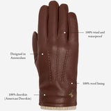 Columbus (brown) – luxurious deerskin (American deerskin) leather gloves with warm wool lining - Schwartz & von Halen - US - 11
