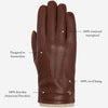 Columbus (brown) – luxurious deerskin (American deerskin) leather gloves with warm wool lining - Schwartz & von Halen - US - 11