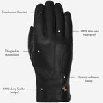 James (black) - classic sheepskin leather gloves with luxurious cashmere lining & touchscreen feature  - Schwartz & von Halen - US - 15