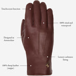 James (brown) - classic sheepskin leather gloves with luxurious cashmere lining & touchscreen feature  - Schwartz & von Halen - US - 9