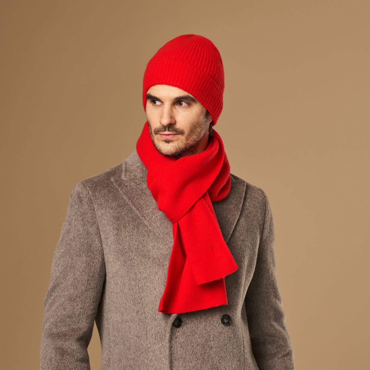 Charlie (red) - premium scarf made of soft Merino wool (unisex) - Schwartz & von Halen - EU - 2