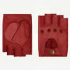 Selena (red) - Classic women's fingerless lambskin driving gloves