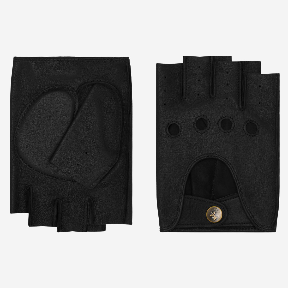 Fingerlose Autohandschuhe – Damen – Schwarz