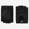 Selena (black) - Classic women's fingerless lambskin driving gloves