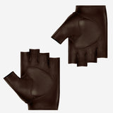 Selena (brown) - Classic women's fingerless lambskin driving gloves