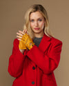 Selena (yellow) - Classic women's fingerless lambskin driving gloves