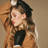 Sienna (black) – Luxurious American deerskin leather gloves with pure cashmere lining