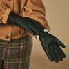 Sienna (black) – Luxurious American deerskin leather gloves with pure cashmere lining