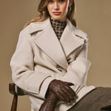 Sienna (brown) – Luxurious American deerskin leather gloves with pure cashmere lining