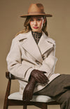 Sienna (brown) – Luxurious American deerskin leather gloves with pure cashmere lining
