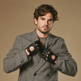 Silvio (black) - Exclusive peccary leather men's driving gloves