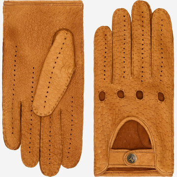 Silvio (cognac) – Exklusive Herren-Autohandschuhe aus Pekari-Leder