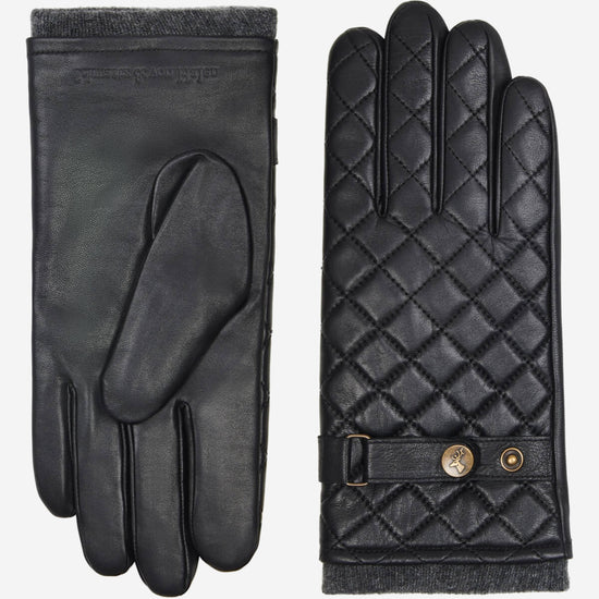 Smith (black) - sheepskin leather gloves with snaps & touchscreen feature - Schwartz & von Halen - US - 2