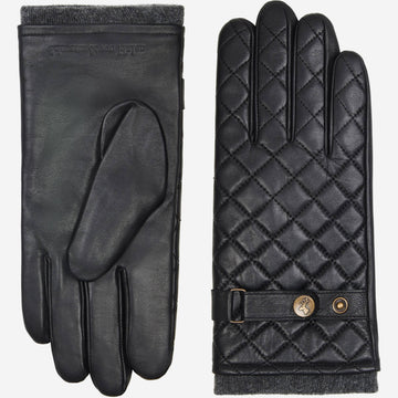 Smith (black) - sheepskin leather gloves with snaps & touchscreen feature - Schwartz & von Halen - US - 2