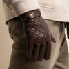 Smith (brown) - sheepskin leather gloves with snap closure & touchscreen feature - Schwartz & von Halen - US - 8