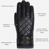 Smith (black) - sheepskin leather gloves with snaps & touchscreen feature - Schwartz & von Halen - US - 10