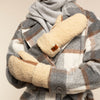 Sophia (beige) - suede teddy mittens with warm faux fur lining  - Schwartz & von Halen - US - 12