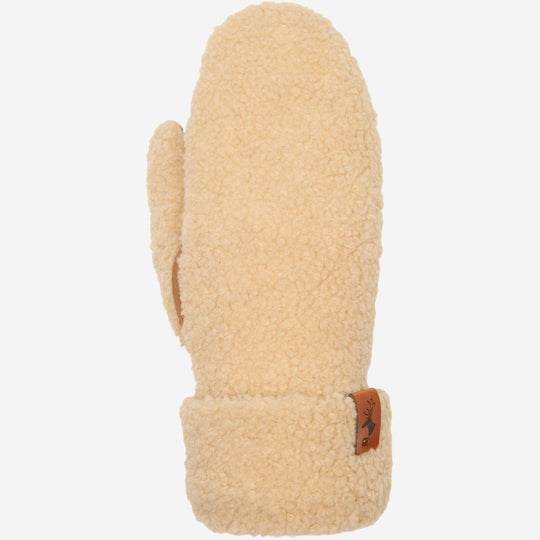 Sophia (beige) - Suede teddy mittens with warm faux fur lining