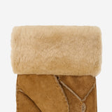 Taylor (camel) - Men's patchwork sheepskin gloves with warm sheep fur lining