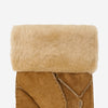 Taylor (camel) - Men's patchwork sheepskin gloves with warm sheep fur lining