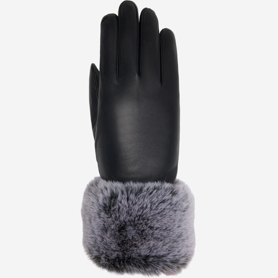 Vera – luxurious leather gloves with faux fur at the wrist and touchscreen feature  - Schwartz & von Halen - US - 1