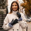 Vera – luxurious leather gloves with faux fur at the wrist and touchscreen feature  - Schwartz & von Halen - US - 9