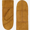 Veronica (camel) - Women’s patchwork sheepskin mittens with warm sheep fur lining