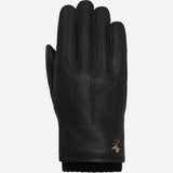 William (black) - goatskin leather gloves with warm fleece lining and press-stud  - Schwartz & von Halen - US - 1