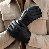 Thick Black Leather Gloves Men William - Schwartz & von Halen® UK - Premium Leather Gloves - 5